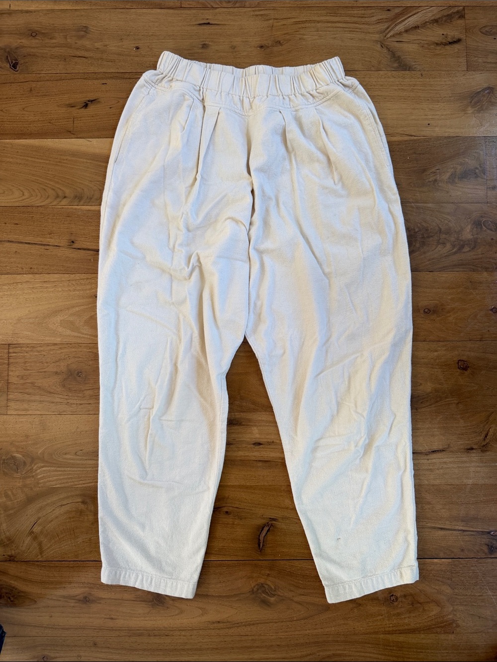 Black Crane Cream Flannel Easy Pant